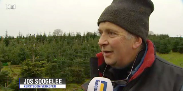 Jos Soogelee in L1 Nieuws tussen de kerstbomen